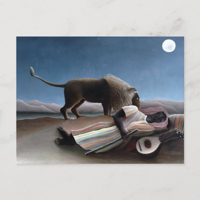 Postal Henri Rousseau, el durmiente Poster gitano (Anverso)