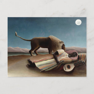 Postal HENRI ROUSSEAU - El gitano dormido 1897