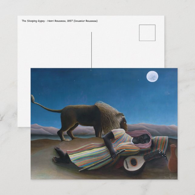 Postal Henri Rousseau - El gitano durmiente (Anverso / Reverso)
