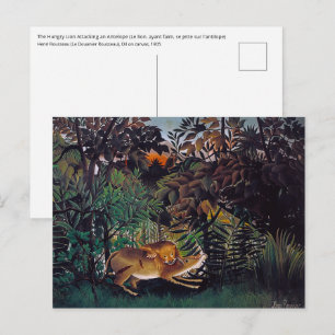 Postal Henri Rousseau - El León Hambriento