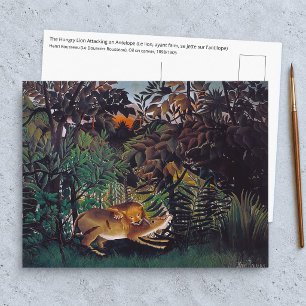 Postal Henri Rousseau - El León Hambriento