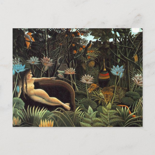 Postal Henri Rousseau - El sueño (Anverso)