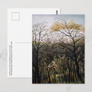 Postal Henri Rousseau - Encuentro en el Bosque