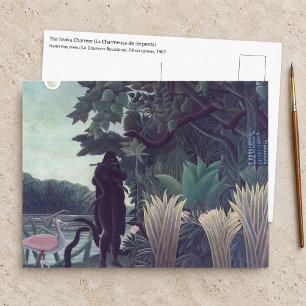 Postal Henri Rousseau - La encantadora de serpientes