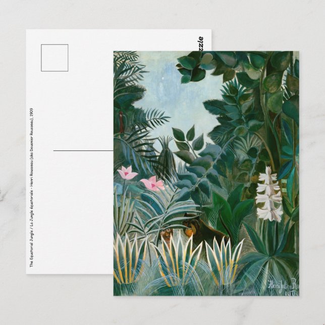 Postal Henri Rousseau - La selva ecuatorial (Anverso / Reverso)