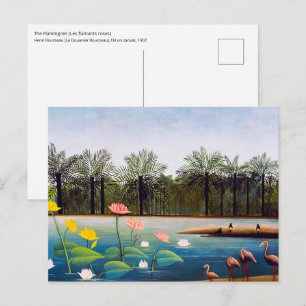 Postal Henri Rousseau - Los flamencos