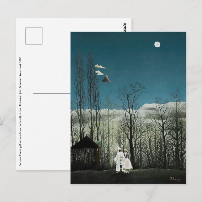 Postal Henri Rousseau - Noche de Carnaval (Anverso / Reverso)