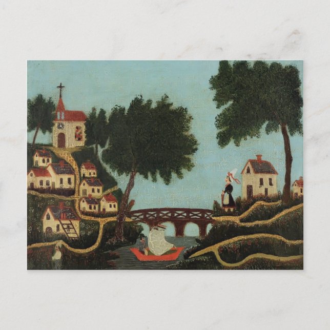 Postal Henri Rousseau- Paisaje con puente (Anverso)
