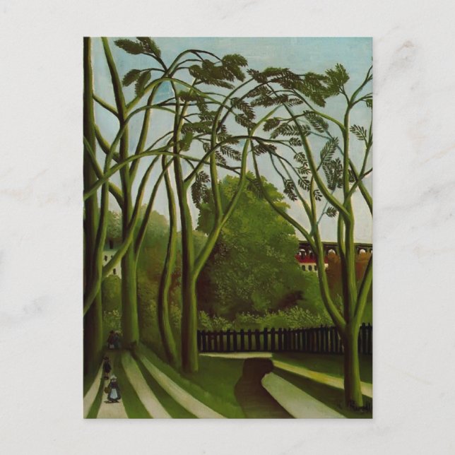 Postal Henri Rousseau- Paisaje en las orillas del Bievre (Anverso)