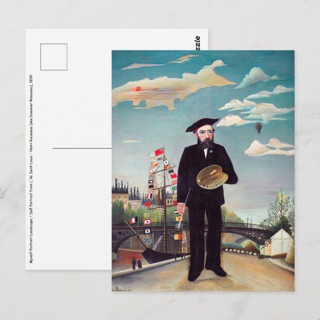 Postal Henri Rousseau - Paisaje Retrato Mío (Anverso / Reverso)