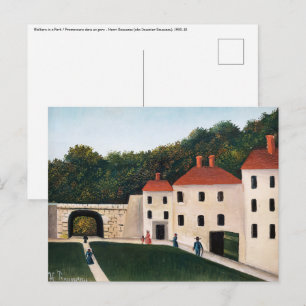 Postal Henri Rousseau - Paseantes en un parque