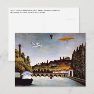 Postal Henri Rousseau - puente de Sevres y colinas de Cla