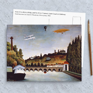 Postal Henri Rousseau - puente de Sèvres y colinas de Cla