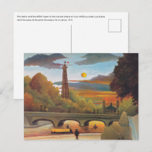 Postal Henri Rousseau - Seine y la Torre Eiffel en Sunset