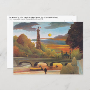 Postal Henri Rousseau - Seine y la Torre Eiffel en Sunset