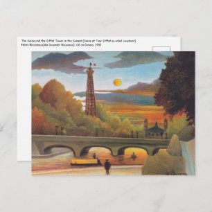 Postal Henri Rousseau - Seine y la Torre Eiffel en Sunset