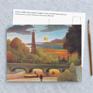 Postal Henri Rousseau - Sena y Torre Eiffel al atardecer