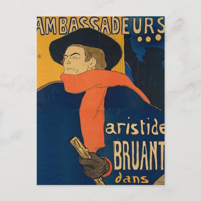 Postal Henri Toulouse Lautrec - Aristide Bruant (Anverso)