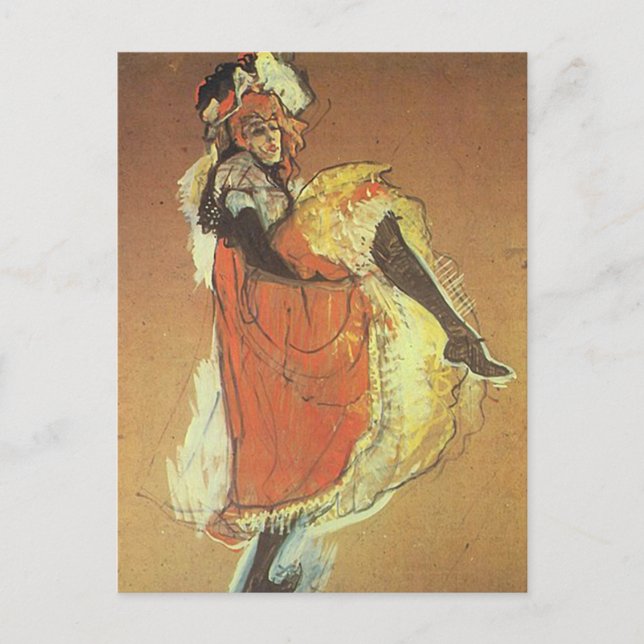 Postal Henri Toulouse Lautrec - Baile Jane Arvil (Anverso)