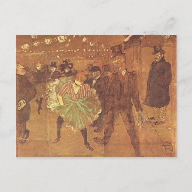 Postal Henri Toulouse-Lautrec: Booth de La Goulue (Anverso)