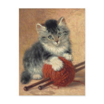 Henriëtte Ronner-Knip Un gatito con una bola de la