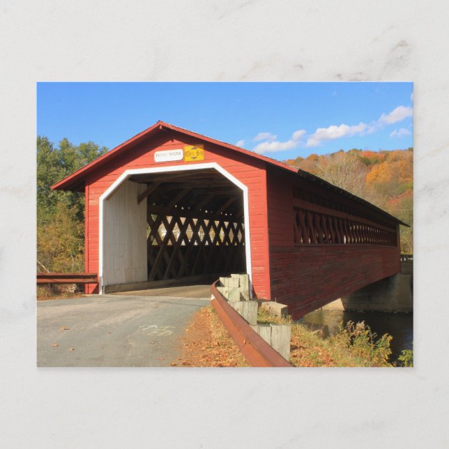 Postal Henry Covered Bridge Bennington Vermont (Anverso)