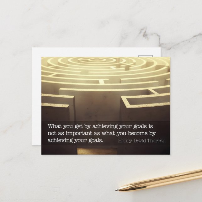 Postal Henry David Thoreau Cita Inspiradora "Become" (Anverso/Reverso In Situ)