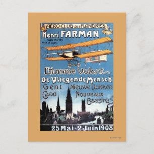 Postal Henry Farman vuela Poster de promoción de hombre v