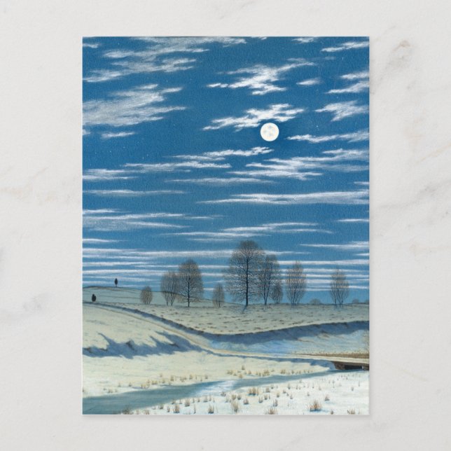 Postal Henry Farrer Winter Scene in Moonlight (Anverso)