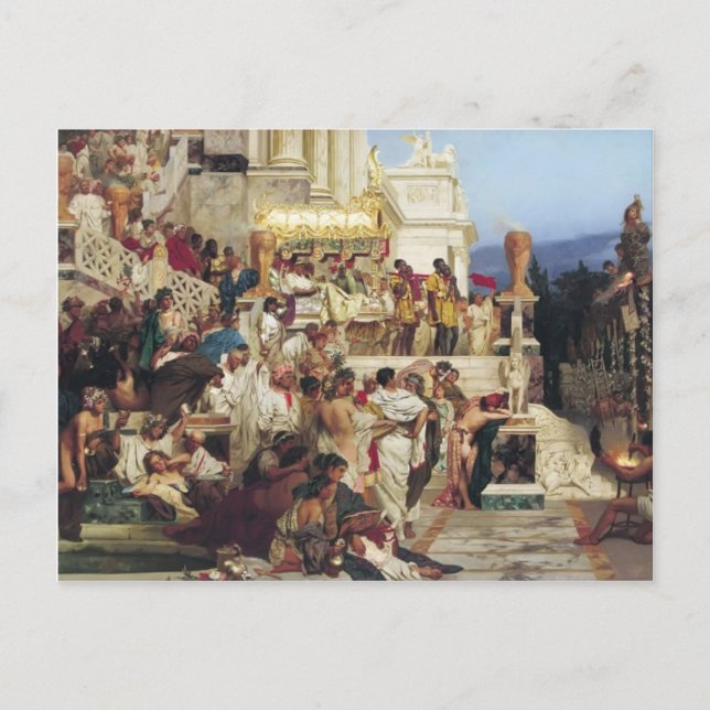 Postal Henryk Siemiradzki - Las antorchas de Nero (Anverso)