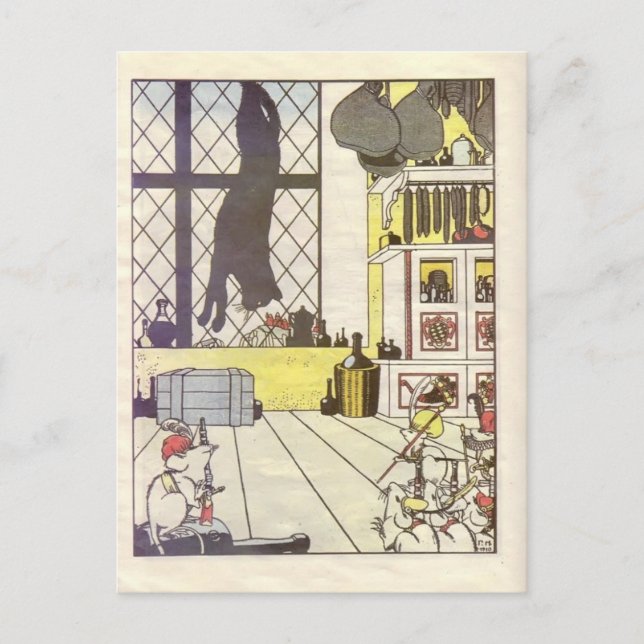 Postal Heorhiy Narbut-Cómo ratones enterraron al gato (Anverso)