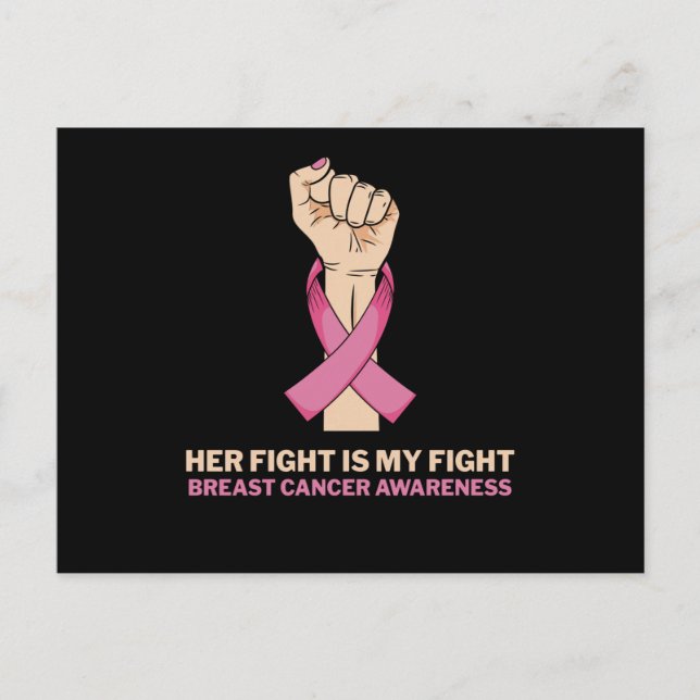 Postal Her Fight My Fight Family Matching Breast Cancer (Anverso)