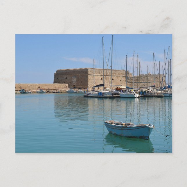 Postal Heraklion Crete Harbour Fort Postcard (Anverso)
