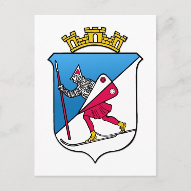 Postal Heráldica del escudo de armas de Lillehammer (Anverso)