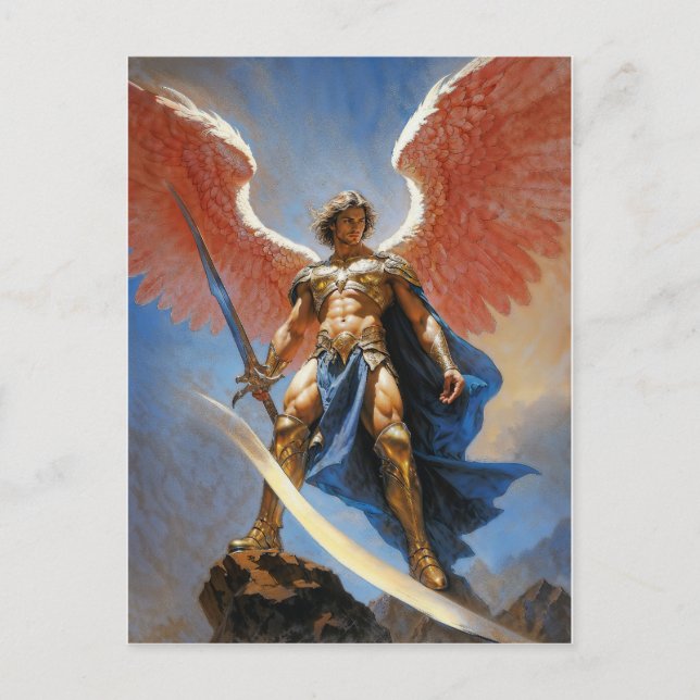 Postal Heraldo de la Llama Divina Arcángel Miguel (Anverso)