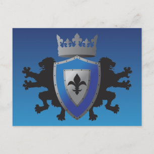 Postal Heraldry de León Medieval Azul