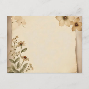 Postal Herbario Rústico Vintage Floral
