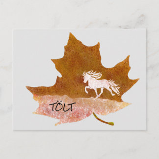 Postal Herbstlaub mit Tölt Postkarte