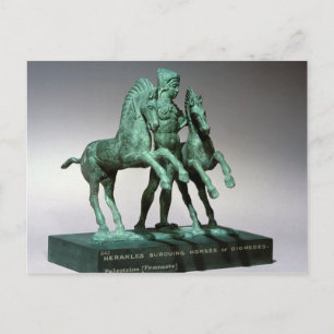 Postal Hércules sometiendo a los caballos de Diomedes,