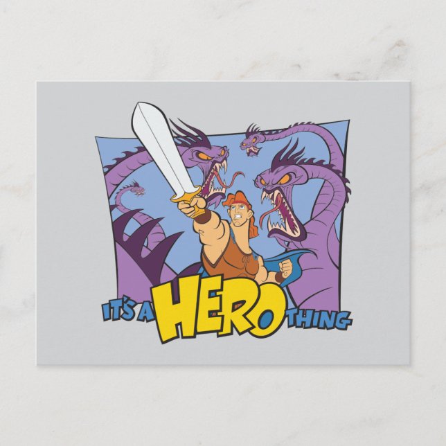 Postal Hercules vs Hydra - It's a HERO Thing Postcard (Anverso)