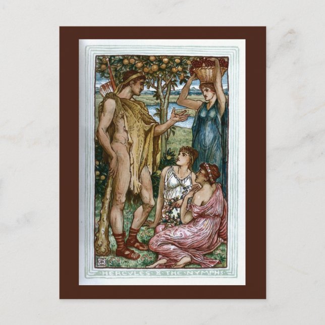 Postal Hércules y las ninfas (Anverso)