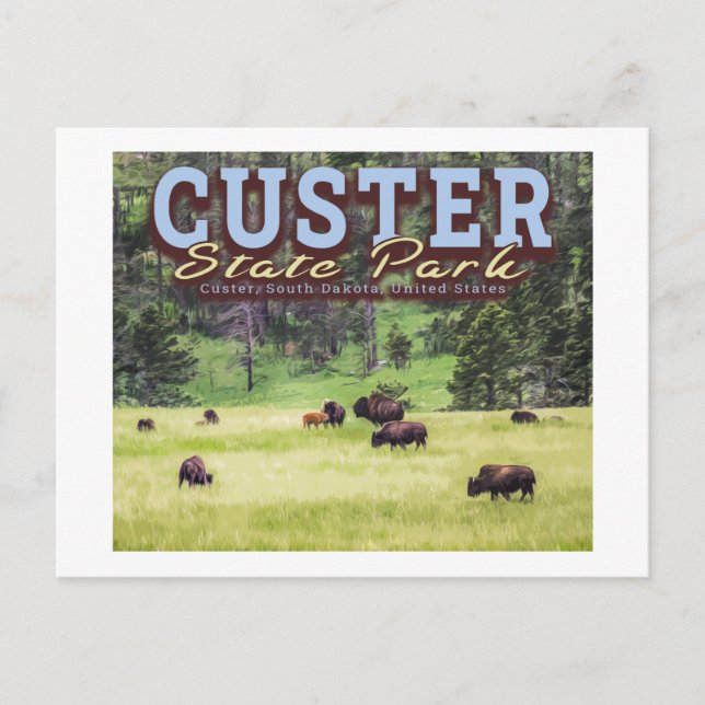 POSTAL HERD OF BISON - CUSTER STATE PARK - SOUTH DAKOTA (Anverso)