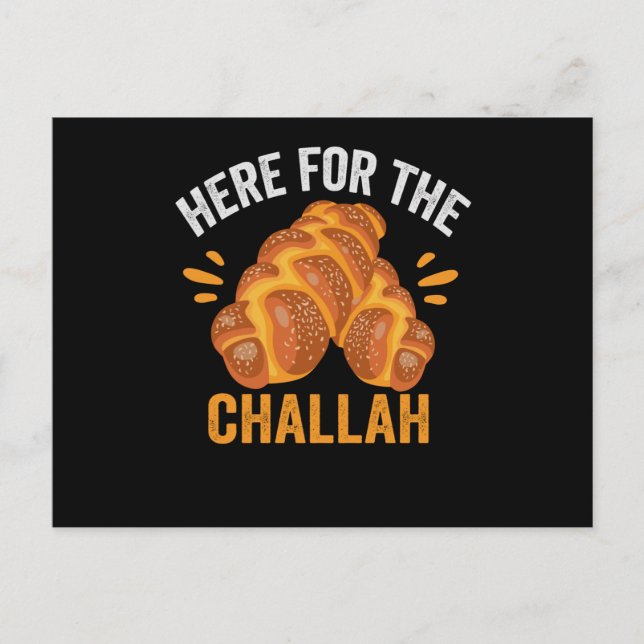 Postal Here For the Challah Funny Jewish Hanukkah Bread (Anverso)