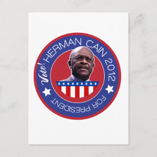 Postal Herman Caín para el presidente 2012 de los