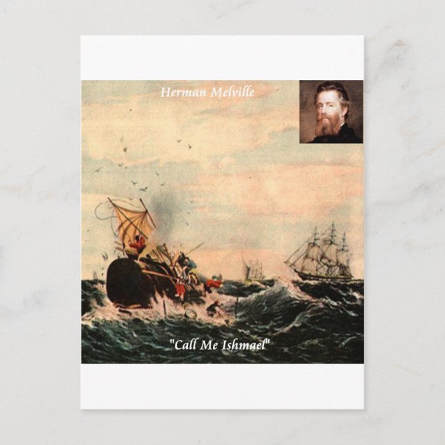 Postal Herman Melville Llámame Ishmael Cita (Anverso)