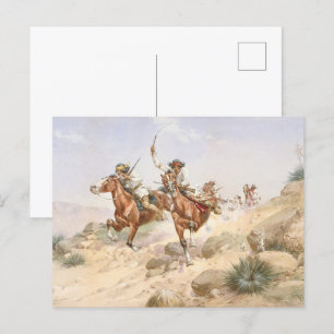 Postal Herman W Hansen Apache Indians en Horseback