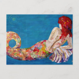 Postal Hermana - arte de collage de sirenas