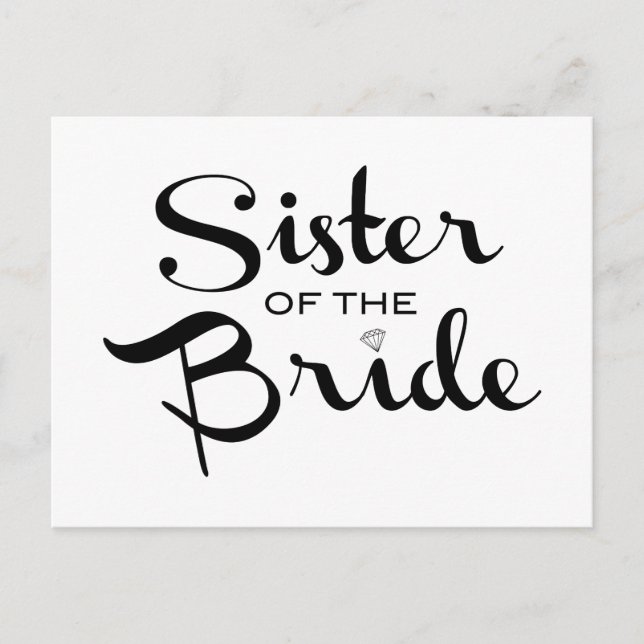 Postal Hermana de la novia negra en blanco (Anverso)