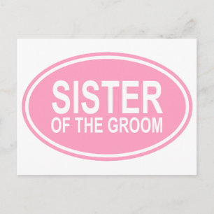 Postal Hermana del Boda de Groom Rosa