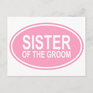 Postal Hermana del Boda de Groom Rosa